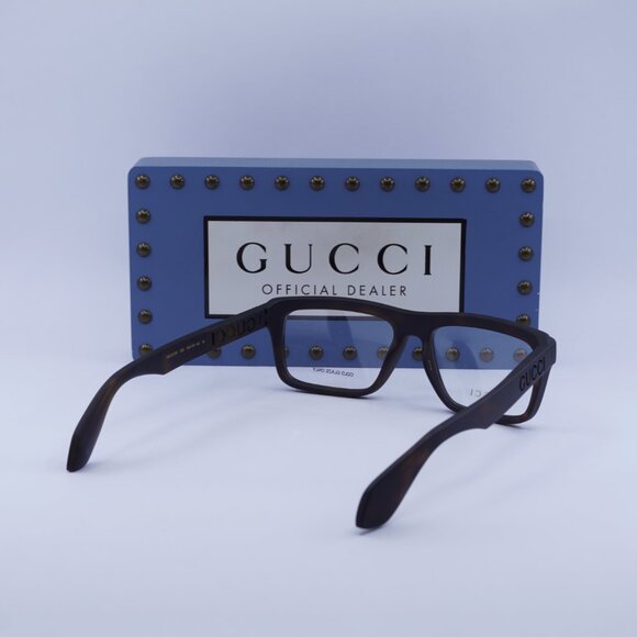 Gucci GG1572O 002 Rectangle Eyeglasses 54mm – Matte Havana - Picture 11 of 12